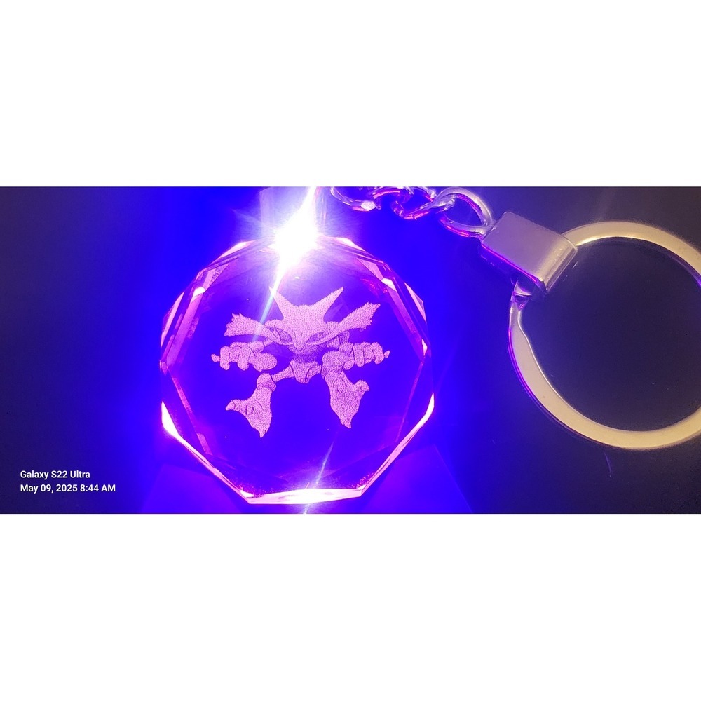 Crystal Pokemon‎ Alakazam Keychain LED Light Up Keyring Anime Charm - Picture 5 of 6